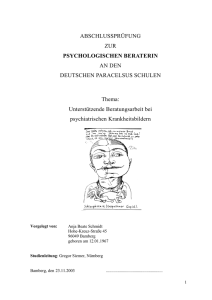 Unterstützende Beratungsarbeit bei psychiatrischen Krankheitsbildern