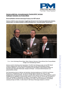 Hermes erhält den „Innovationspreis Technik 2014“