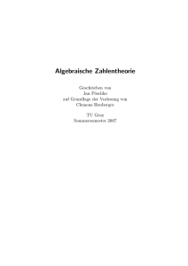 Algebraische Zahlentheorie