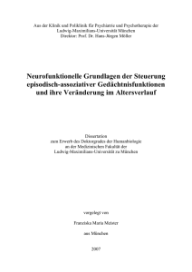 Neurofunktionelle Grundlagen der Steuerung episodisch