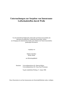 Untersuchungen zur Sorption von Innenraum - RWTH