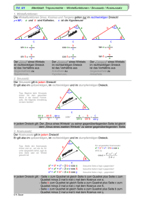 Tri U1 Merkblatt: Trigonometrie