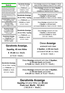 Gerahmte Anzeige - Informationsdienst