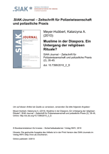 Muslime in der Diaspora. Ein Untergang der religiösen Rituale?