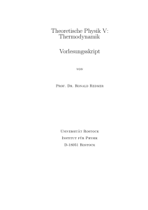 Theoretische Physik V: Thermodynamik