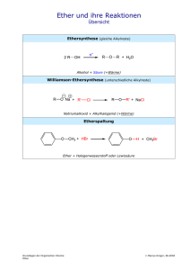 Ether und ihre Reaktionen