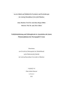 Gedächtnisleistung und Schizophrenie in Assoziation mit einem