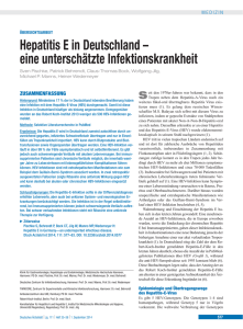 Hepatitis E in Deutschland – eine unterschätzte