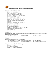 Goniometrische Terme und Gleichungen