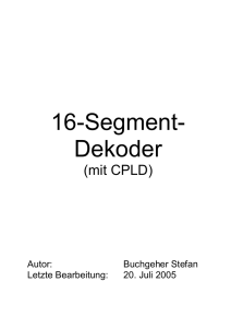 16-Segment- Dekoder - Homepage von Stefan Buchgeher