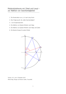 Relativitätstheorie mit Zirkel und Lineal – zur