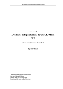 Architektur und Sprachumfang der JVM, KVM und CVM