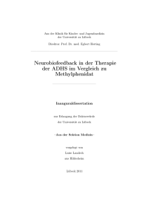 Neurobiofeedback in der Therapie der ADHS im Vergleich zu