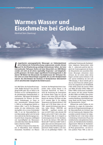 Warmes Wasser und Eisschmelze bei Grönland