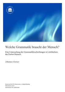 Welche Grammatik braucht der Mensch?