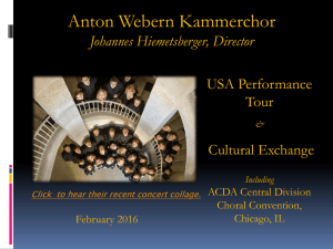 Anton Webern Kammerchor - Tour Resource Consultants