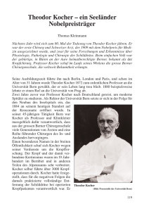 Theodor Kocher – ein Seeländer Nobelpreisträger