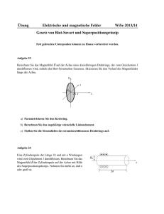 ¨Ubung Elektrische und magnetische Felder WiSe 2013/14 Gesetz