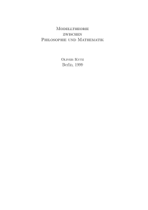 Modelltheorie zwischen Philosophie und Mathematik Berlin, 1999