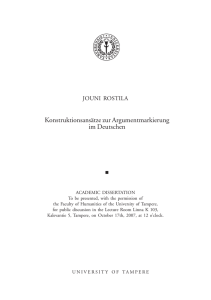 Konstruktionsansätze zur Argumentmarkierung im Deutschen