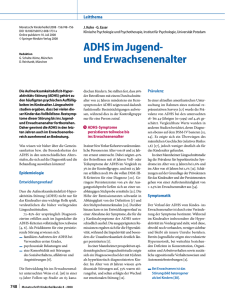 ADHS im Jugend- und ErwachsenenalterADHD in adolescence and