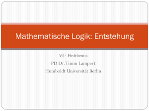 Vorlesung 9: Entstehung der mathematischen Logik - Hu