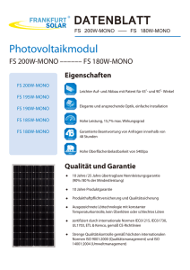 Photovoltaikmodul datenblatt