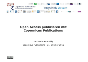 Open Access publizieren mit Copernicus Publications