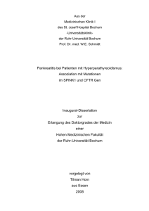 Pankreatitis bei Patienten mit Hyperparathyreoidismus