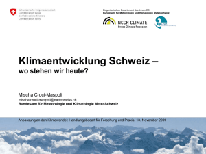 Klimaentwicklung Schweiz