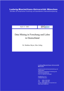 Data Mining in Forschung und Lehre in Deutschland