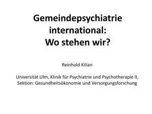 Gemeindepsychiatrie international: Wo stehen wir?