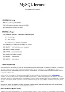 MySQL Tutorial als PDF