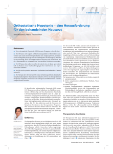 Orthostatische Hypotonie – eine Herausforderung für den