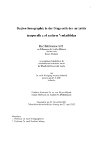Duplex-Sonographie in der Diagnostik der Arteriitis