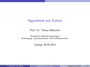 Algorithmik mit Python - Prof. Dr. Tobias Häberlein