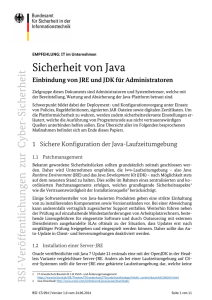 Sicherheit von Java - Einbindung von JRE und JDK für