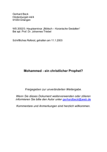 III. Mohammed - ein christlicher Prophet?