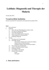 Leitlinie: Diagnostik und Therapie der Malaria