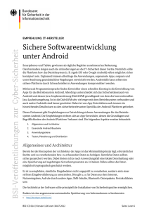 Sichere Softwareentwicklung unter Android