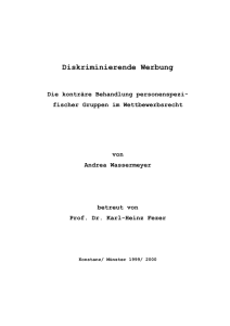 Diskriminierende Werbung