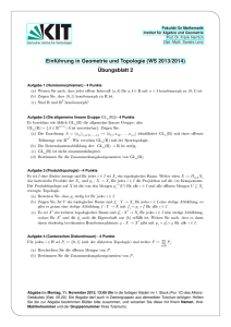 2013 WS Einführung in die Geometrie und Topologie - KIT