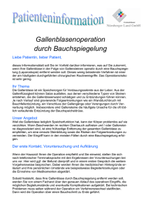 Patienteninformation zur Gallenblasenoperation