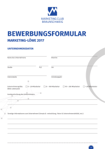 bewerbungsformular marketing-löwe 2017 - Marketing
