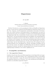 Magnetismus - Universität des Saarlandes