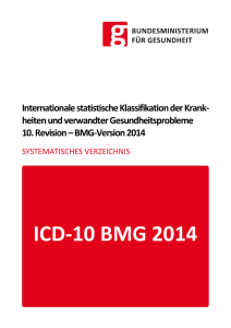 ICD-10 BMG 2014 Systematisches Verzeichnis