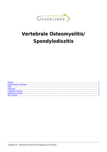 Vertebrale Osteomyelitis/ Spondylodiszitis