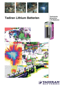 Technische Broschüre - Tadiran Batteries GmbH