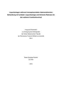 Liquorleckagen während transsphenoidalen