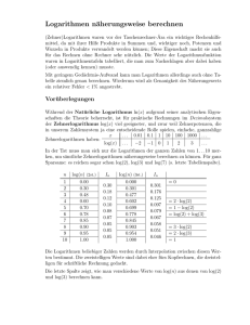 Logarithmen näherungsweise berechnen - Rechberg